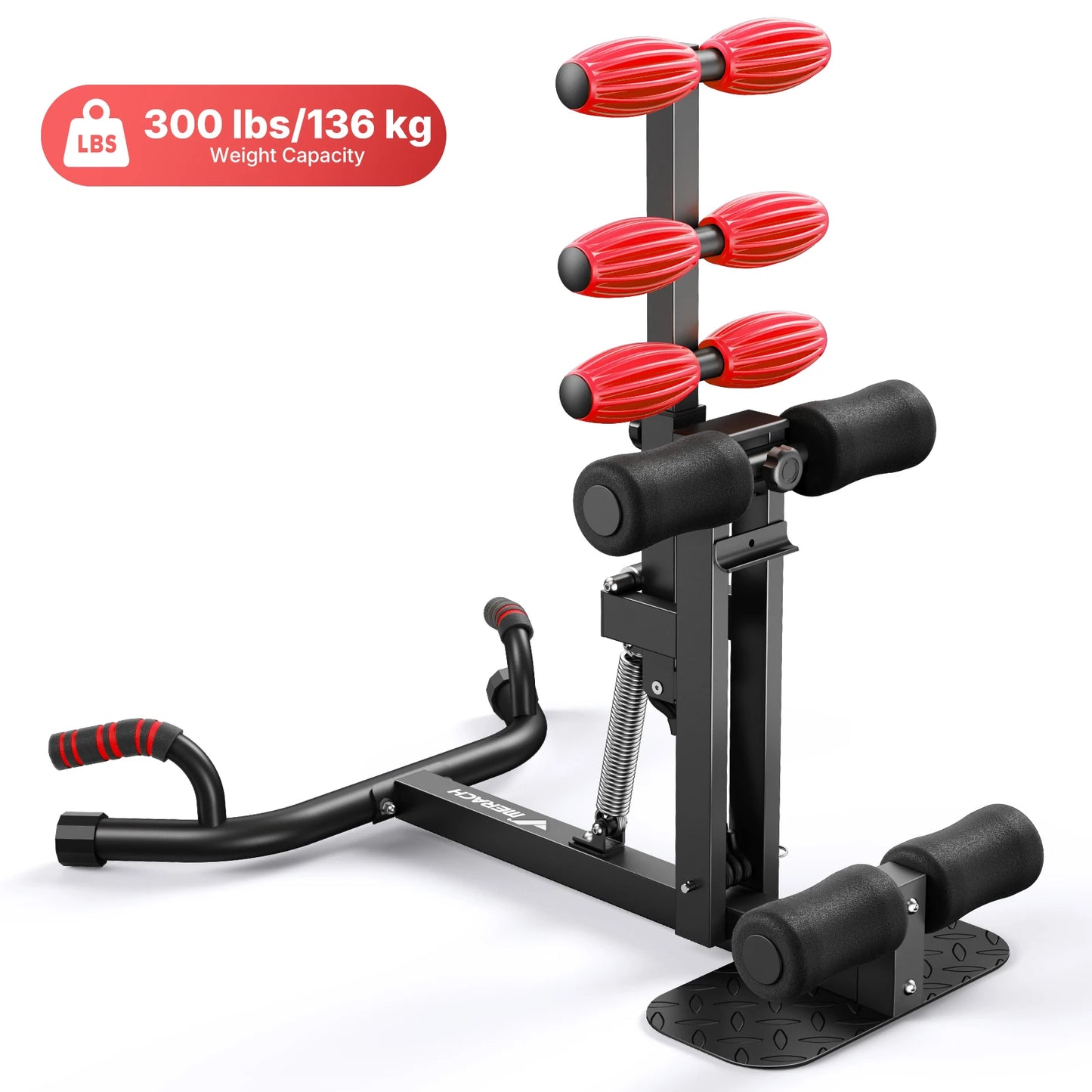 MERACH 2-in-1 Deep Squat & Push-Up Machine | Adjustable Glutes Trainer, 360° Massage Rollers, 300 LBS