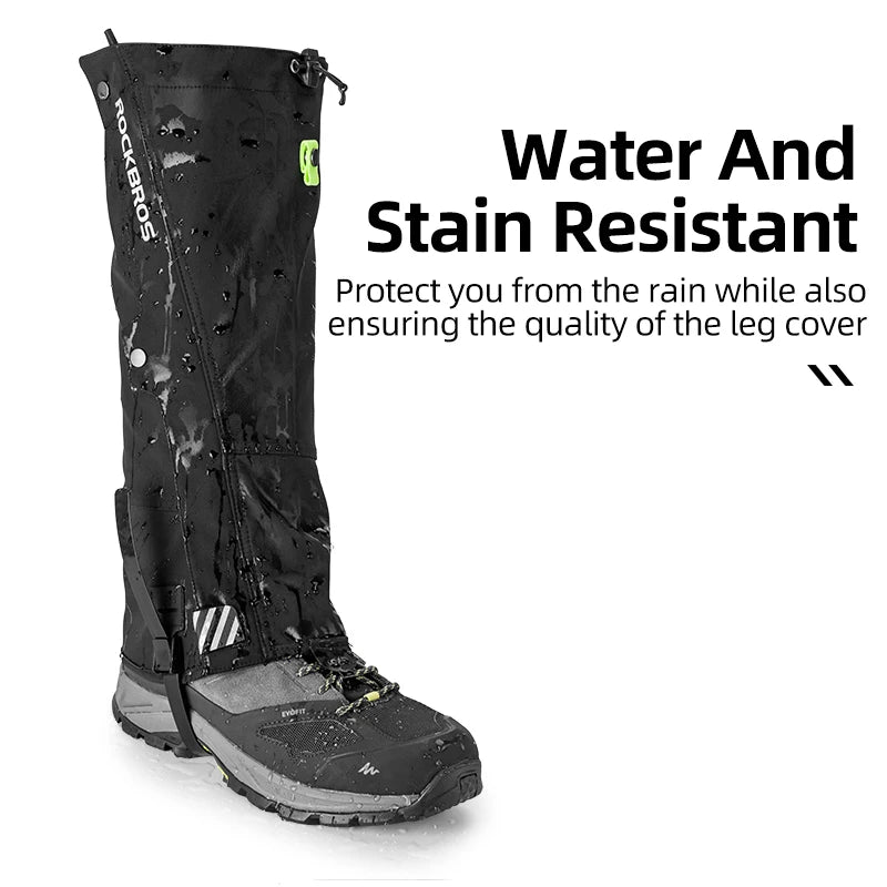 ROCKBROS Waterproof Outdoor Hiking, Walking, Climbing, Hunting ~ Snow Legging Gaiters ~ Ski Gaiters Covers Leg Protection Guard