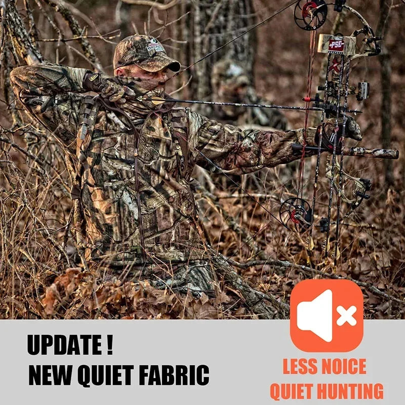 Men or Women's Silent Camouflage Hunting Jacket ~ Soft Shell ~ Outdoor Hiking, Fishing, Hunting ~ Hooded Coat Waterproof Fleece Tactical Jackets