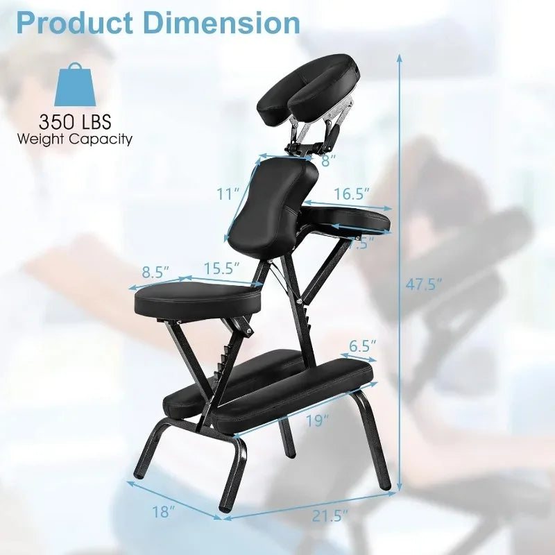 Portable Massage Chair - Lightweight Travel Spa Chair with Carrying Bag