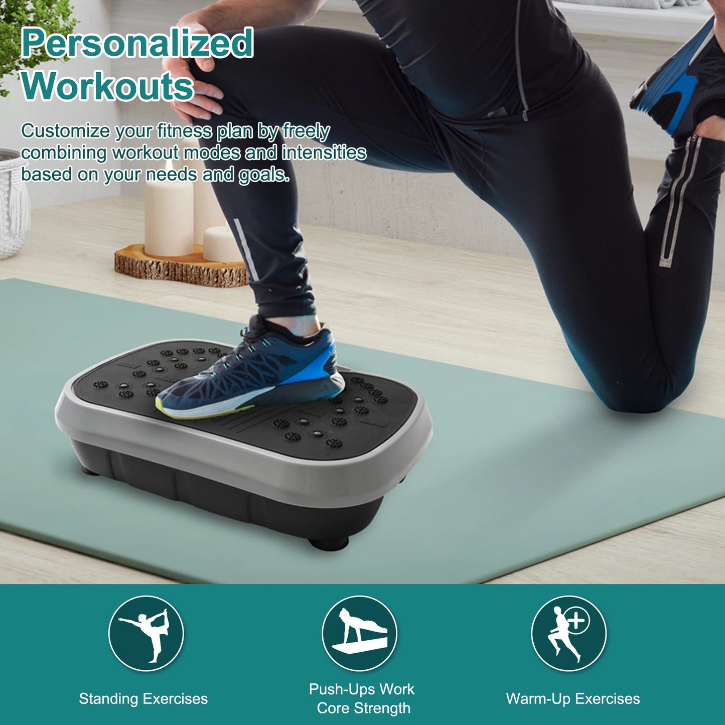 Vibration Plate Exercise Machine Fat-Burning Home Fitness, Weight Loss, Shaping Whole Body Workout Portable Fitness Equipment