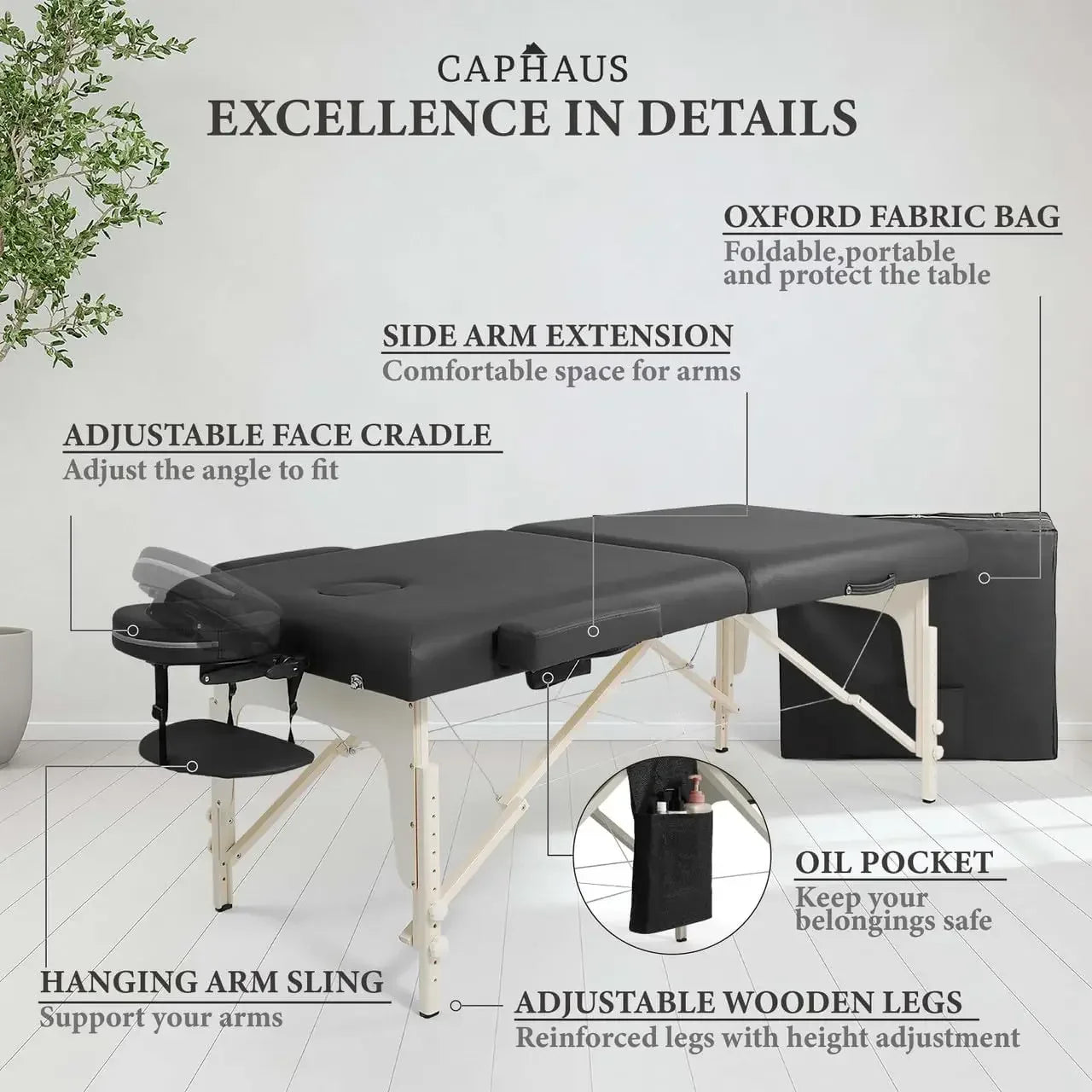 Premium Memory Foam Massage Table - 84 Inch Portable Spa Bed