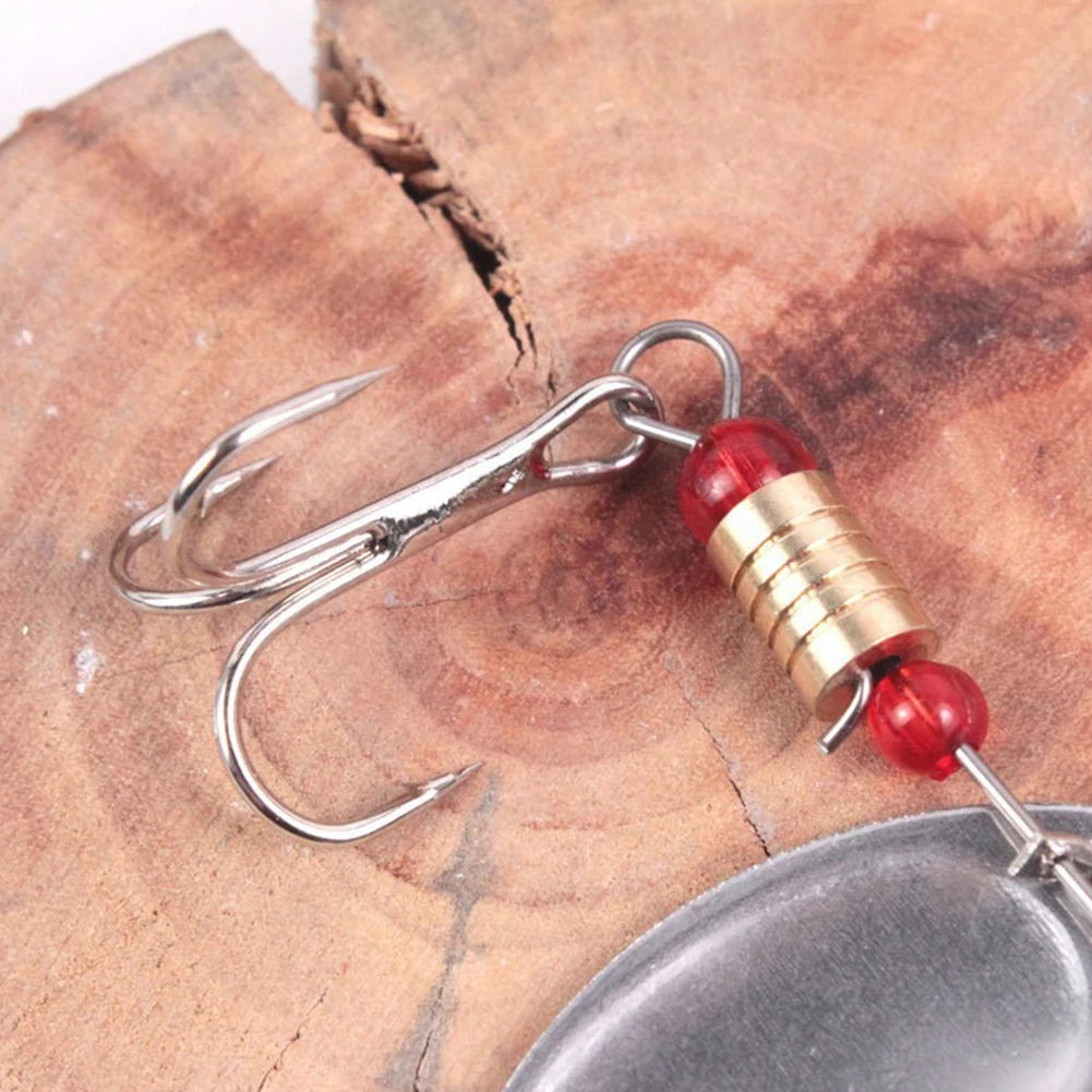 JOCESTYLE 30-Pack Metal Spoon Spinner Lures with Treble Hooks - Bass, Trout, Perch & Pike