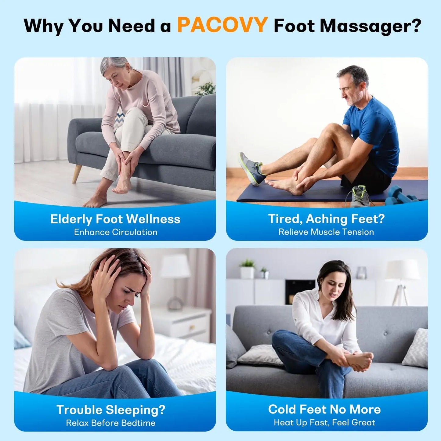 Heated Foot Massager | Kneading, Vibration & Air Compression, 4 Modes, Plantar Fasciitis Relief