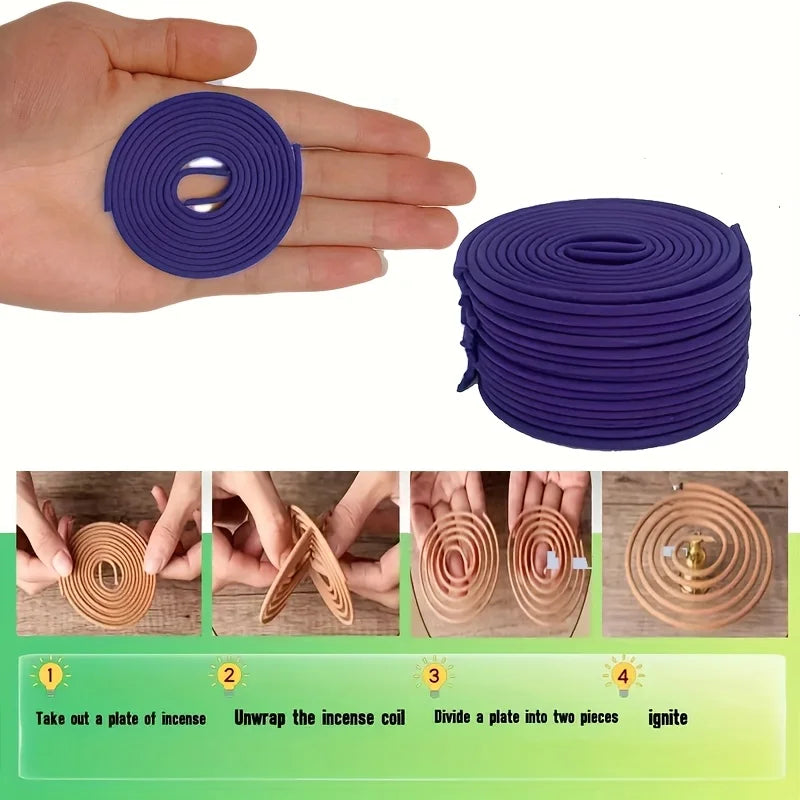 50-Pack Lavender Spiral Coil Incense with Gourd Burner 60-Min Burn | StriveRiseFit