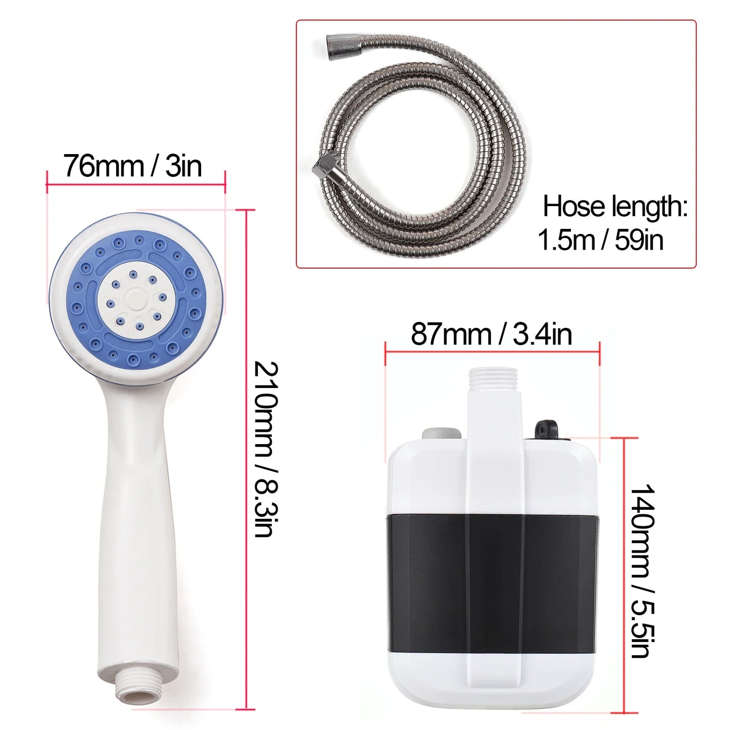 Portable Rechargeable Outdoor Shower Pump | Camping, Travel, Car, Garden & Pet Washing