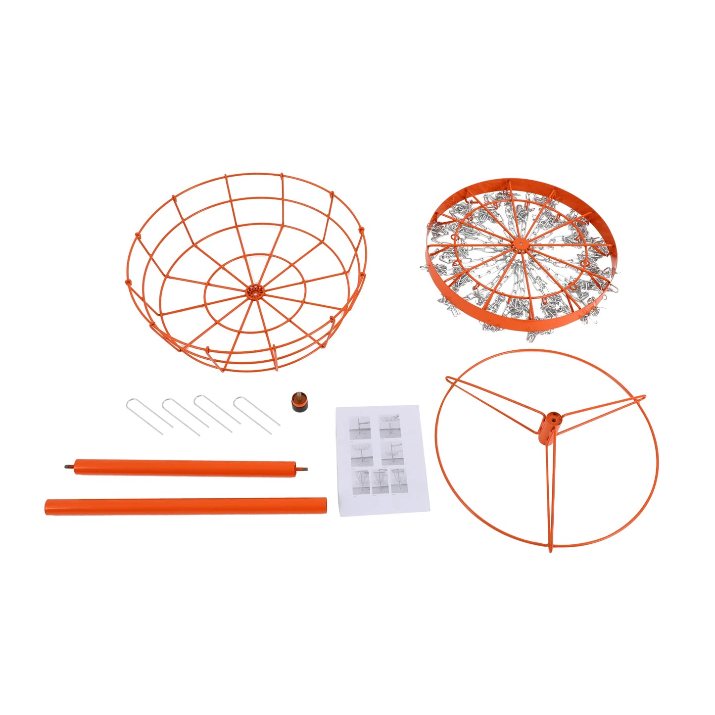 Portable Disc Golf Basket with 24 Chains, Freestanding Training Target | StriveRiseFit
