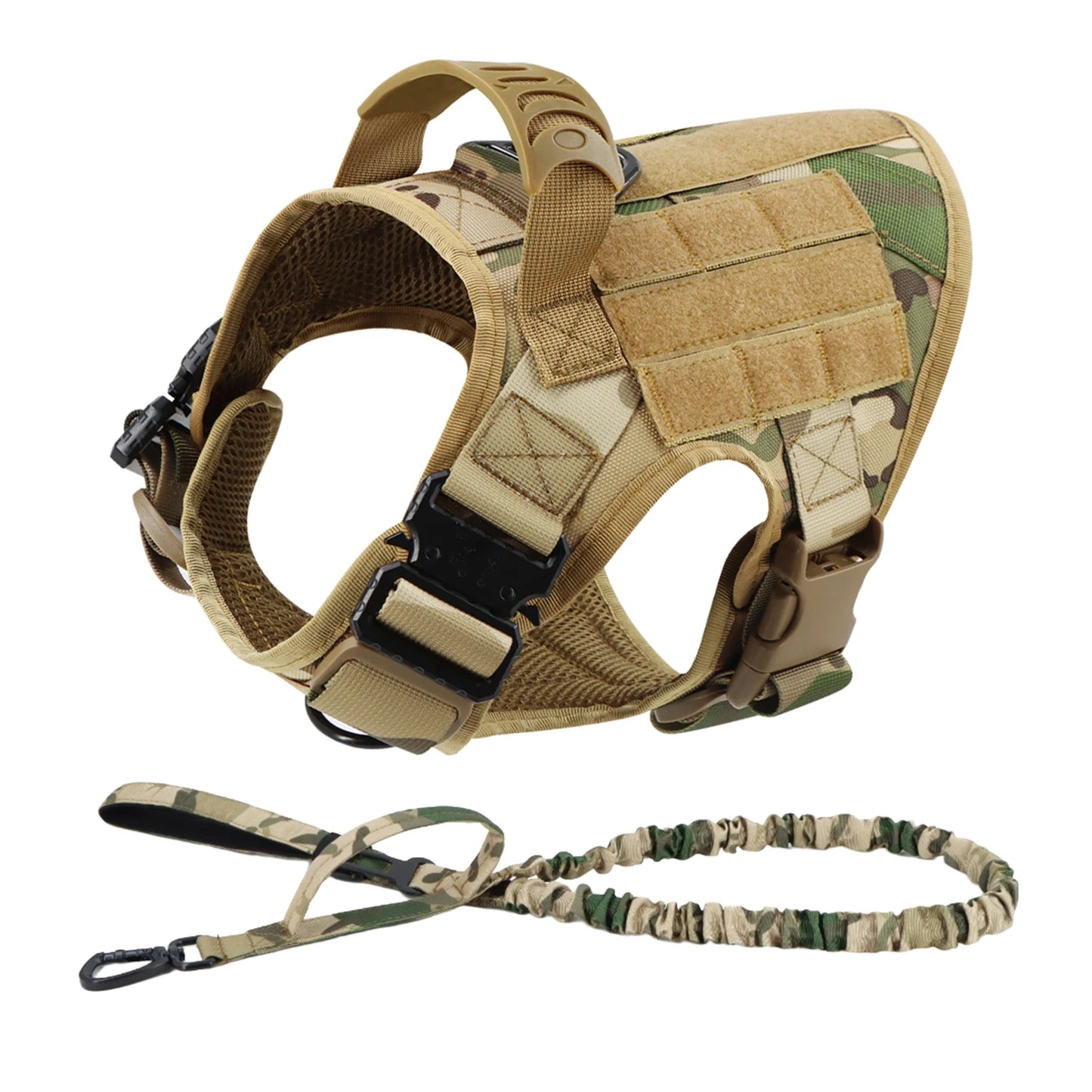 PETRAVEL Tactical Dog Harness & Leash Set - Military Grade, No-Pull, MOLLE