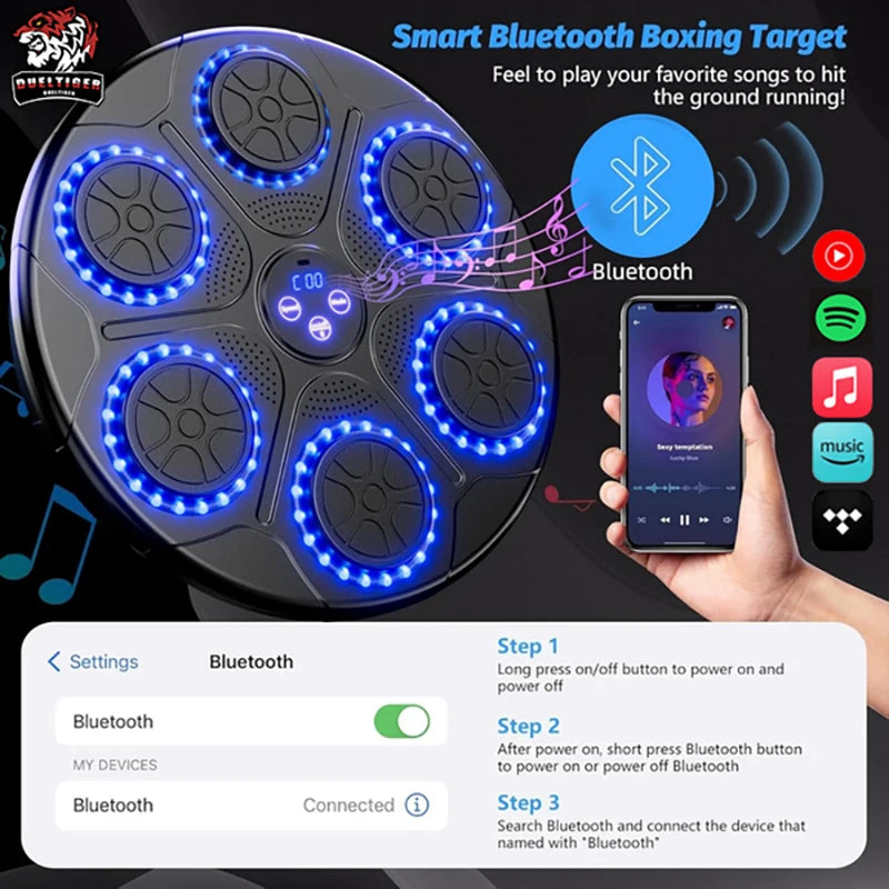 Smart Music Boxing Machine - Bluetooth Wall Mounted Boxing Trainer | StriveRiseFit.com