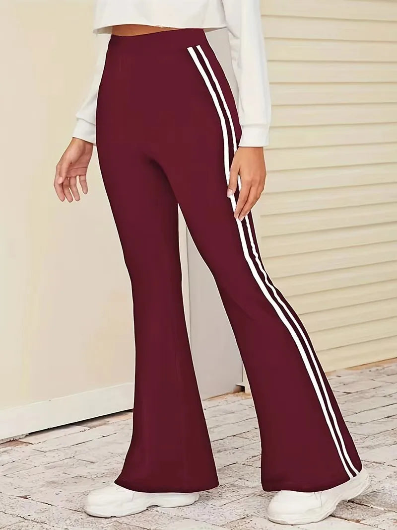 Striped Black or Red With White Stripe ~ Soft Flare ~ Fitness, Sports, Yoga, Relaxation