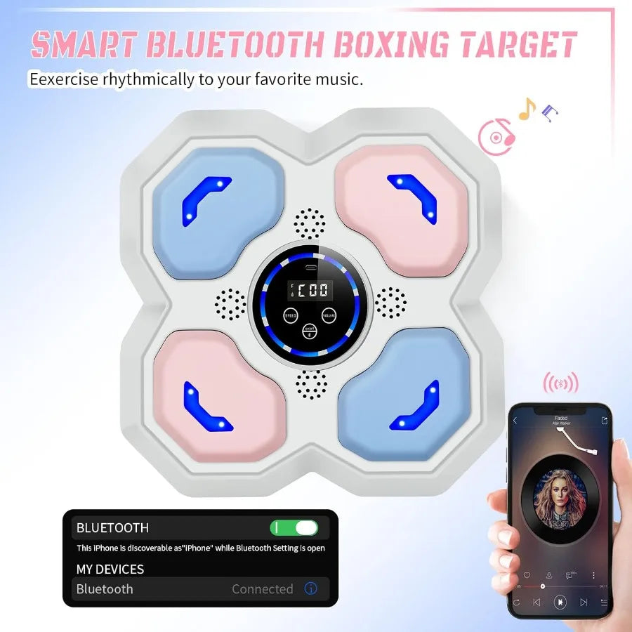 WallMounted Music Boxing Machine with LED Electronic Focus Training for Teens and Adults Interactive Workout Equipment with Glo