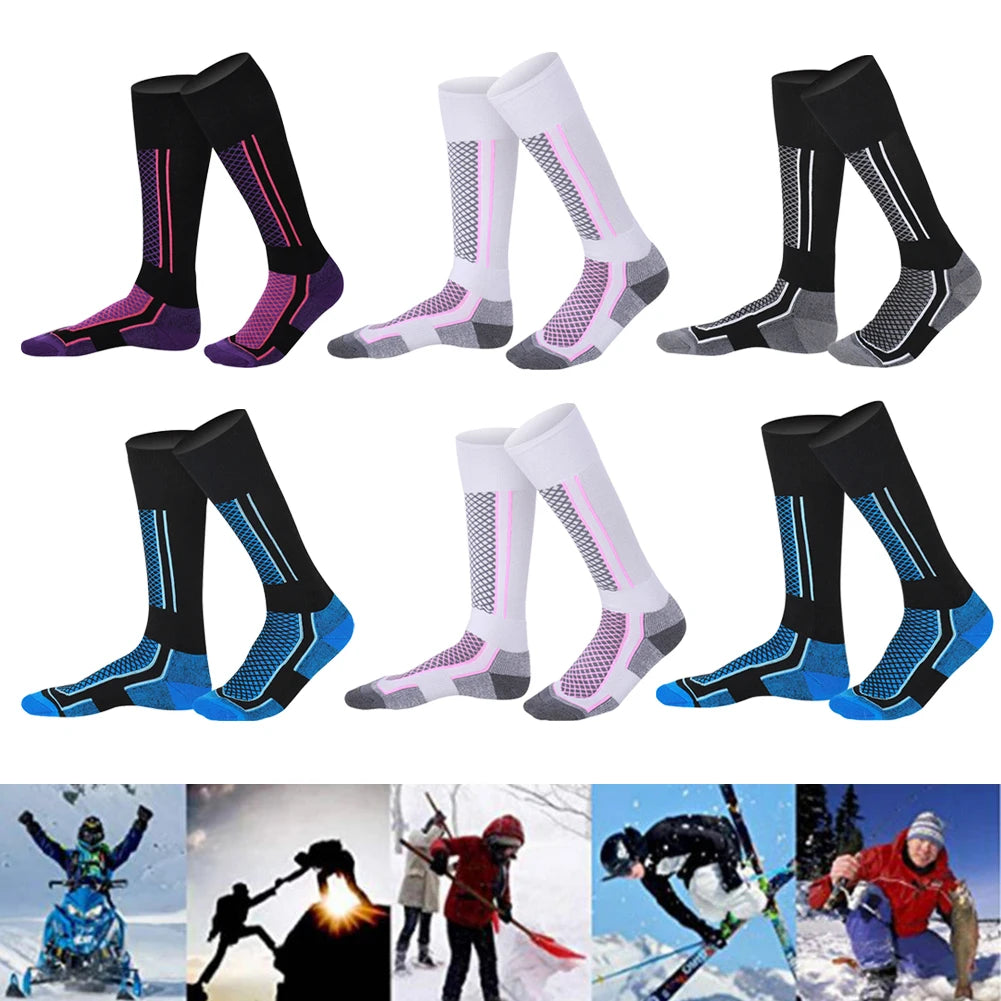 Men Women Kids Knee-high Warm Socks Breathable Ski Socks Outdoor Sports Performance Socks for Skiing Hiking Snowboarding