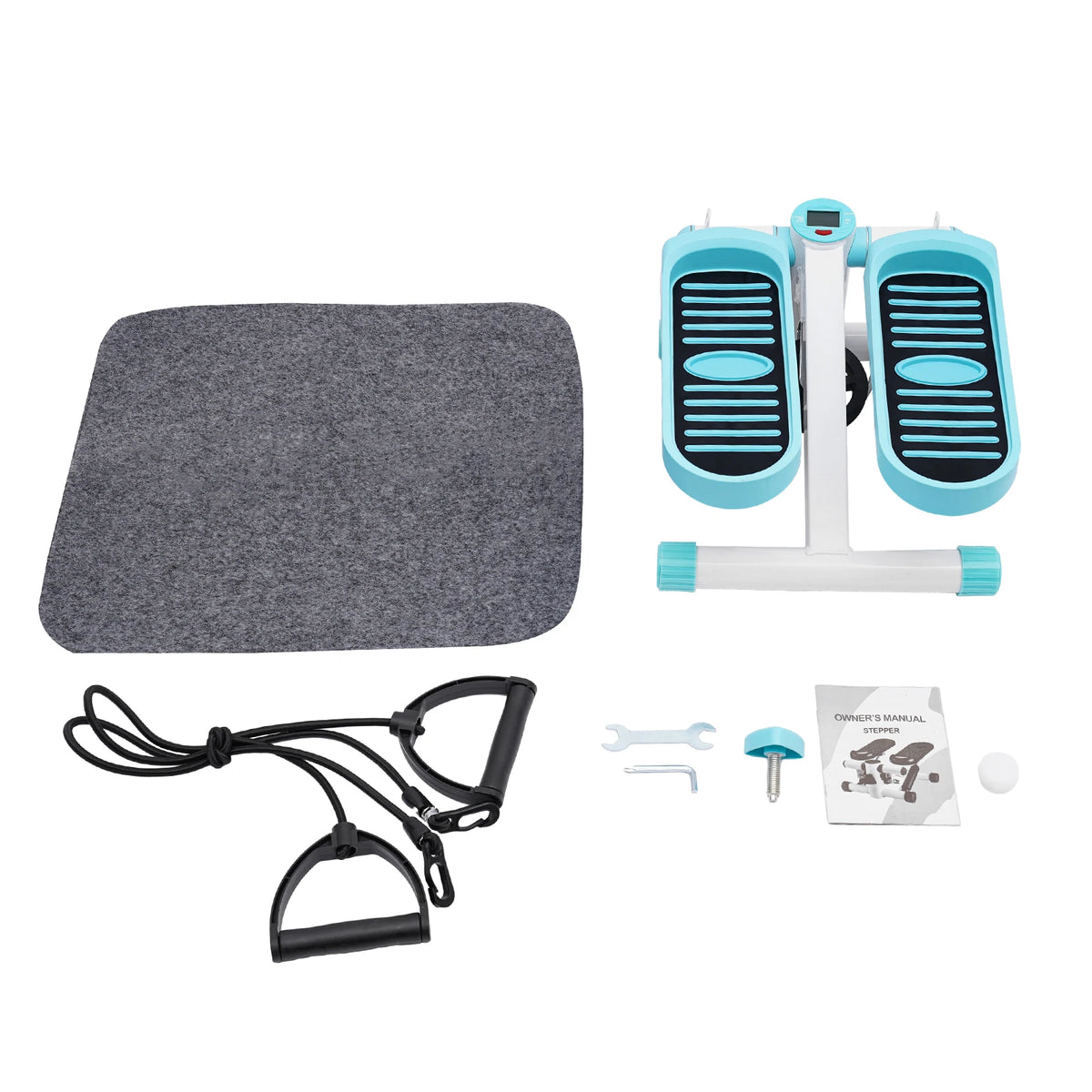 Mini Hydraulic Stepper with Resistance Bands LED Monitor 330 lb Capacity | StriveRiseFit