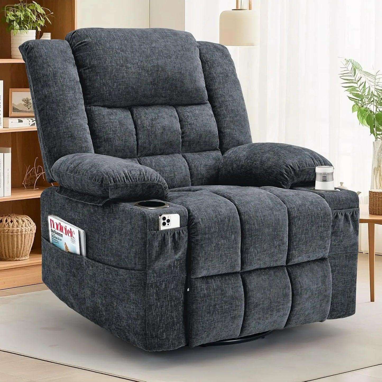 Adult Swivel Rocker Recliner with Massage & Heat - StriveRiseFit