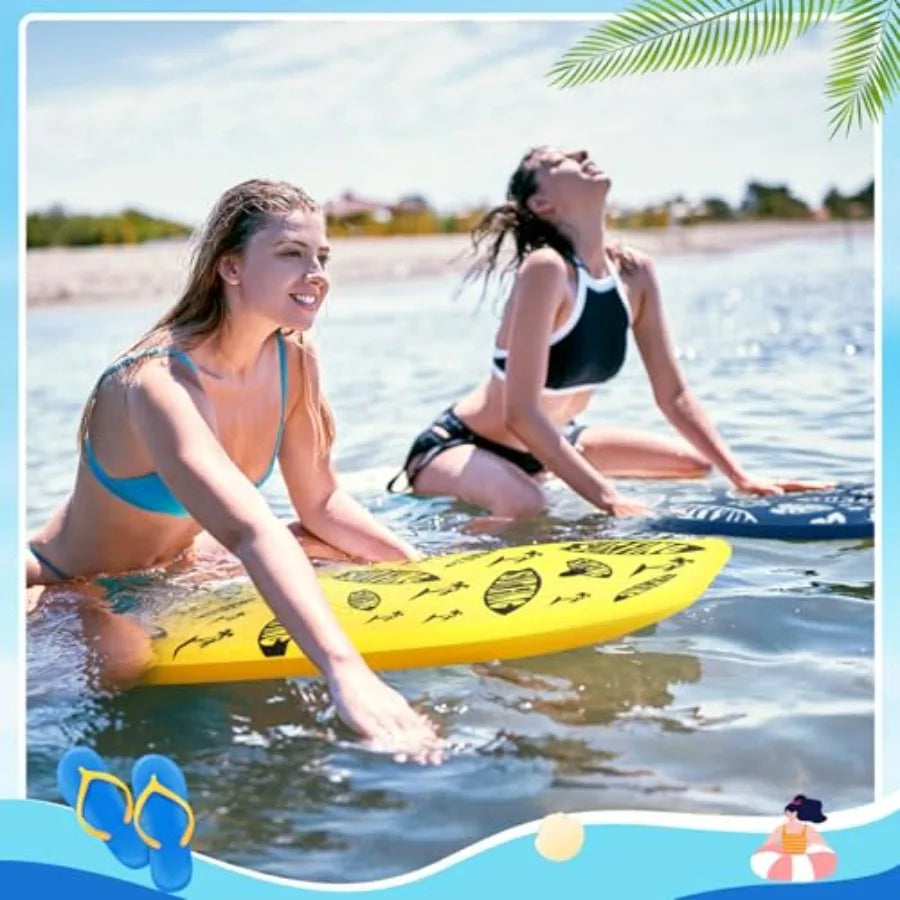 2-Pack Bodyboards with EPS Core XPE Deck HDPE Slick Bottom & Wrist Leashes for Beach | StriveRiseFit