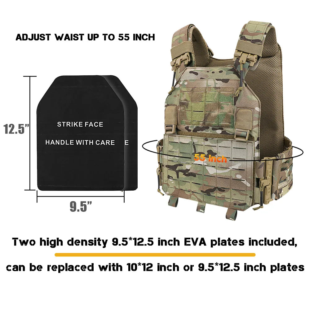 KRYDEX Tactical Vest - Molle Plate Carrier with Quick Release - StriveRiseFit