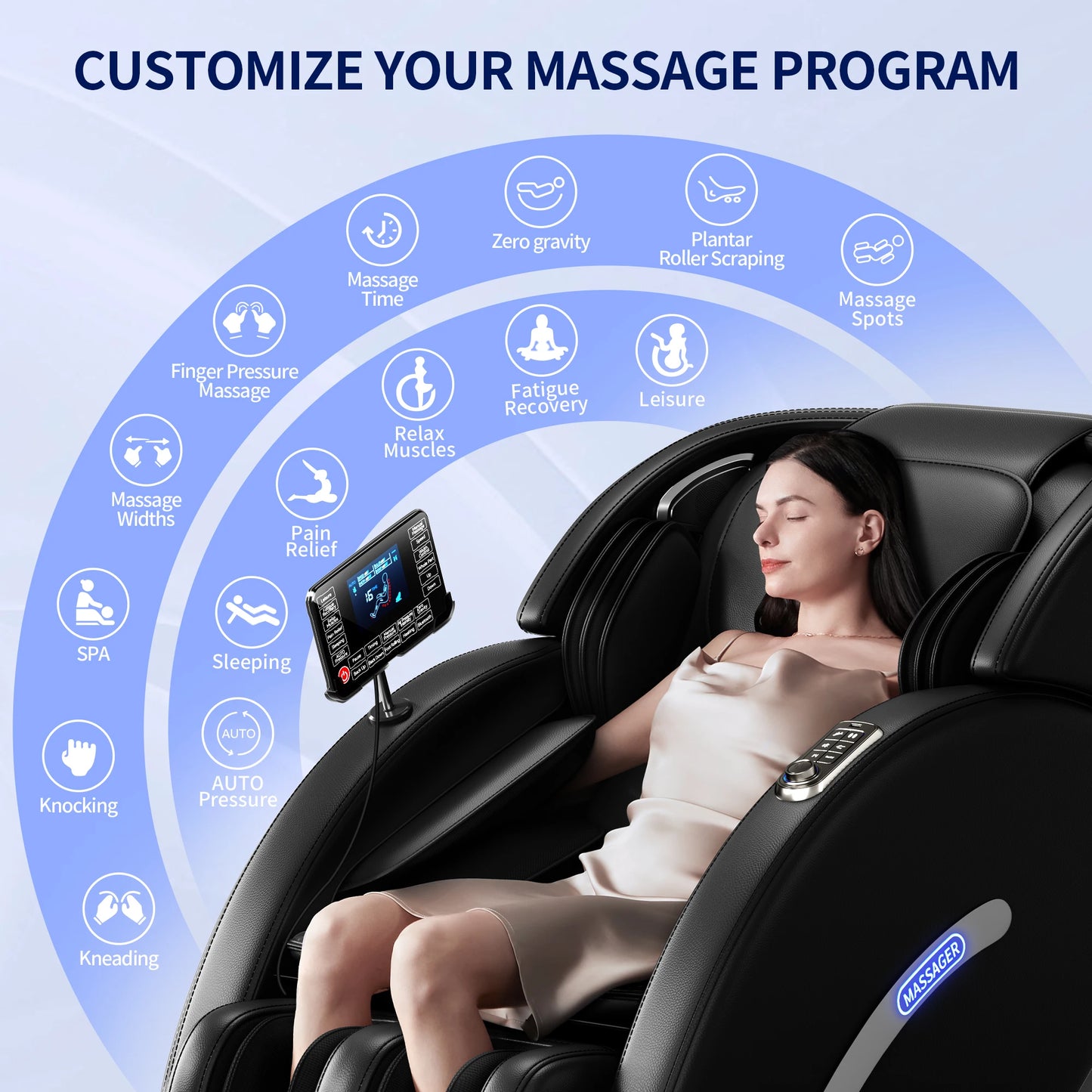 3D Zero Gravity Massage Chair with Airbag & Foot Roller