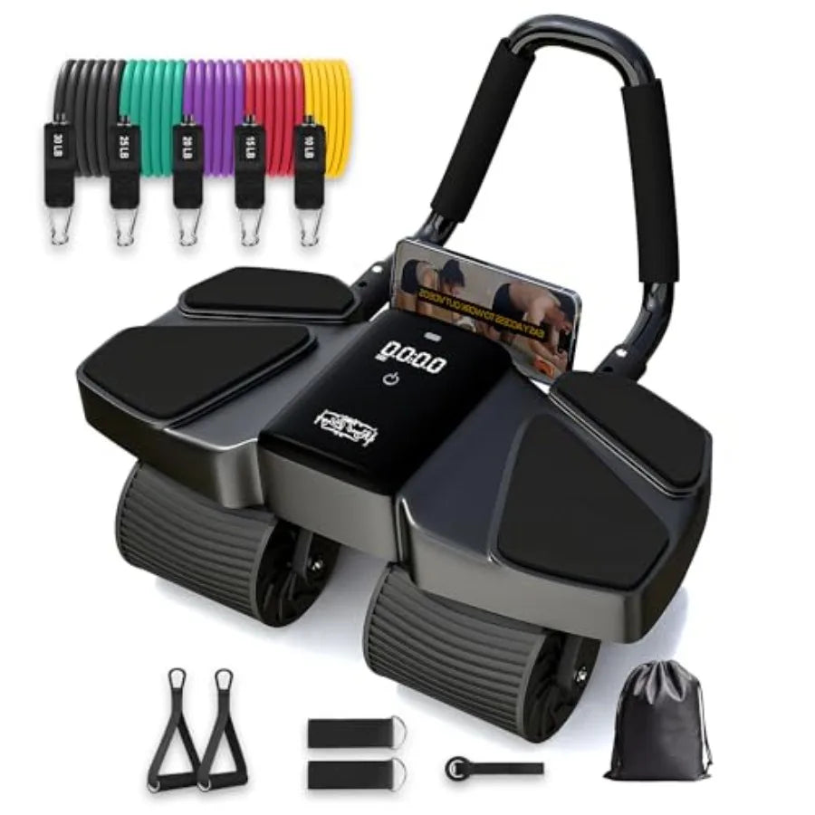 13-in-1 Ab Roller Home Gym Kit with 4-Wheel Roller, Resistance Bands & Ankle Straps | StriveRiseFit