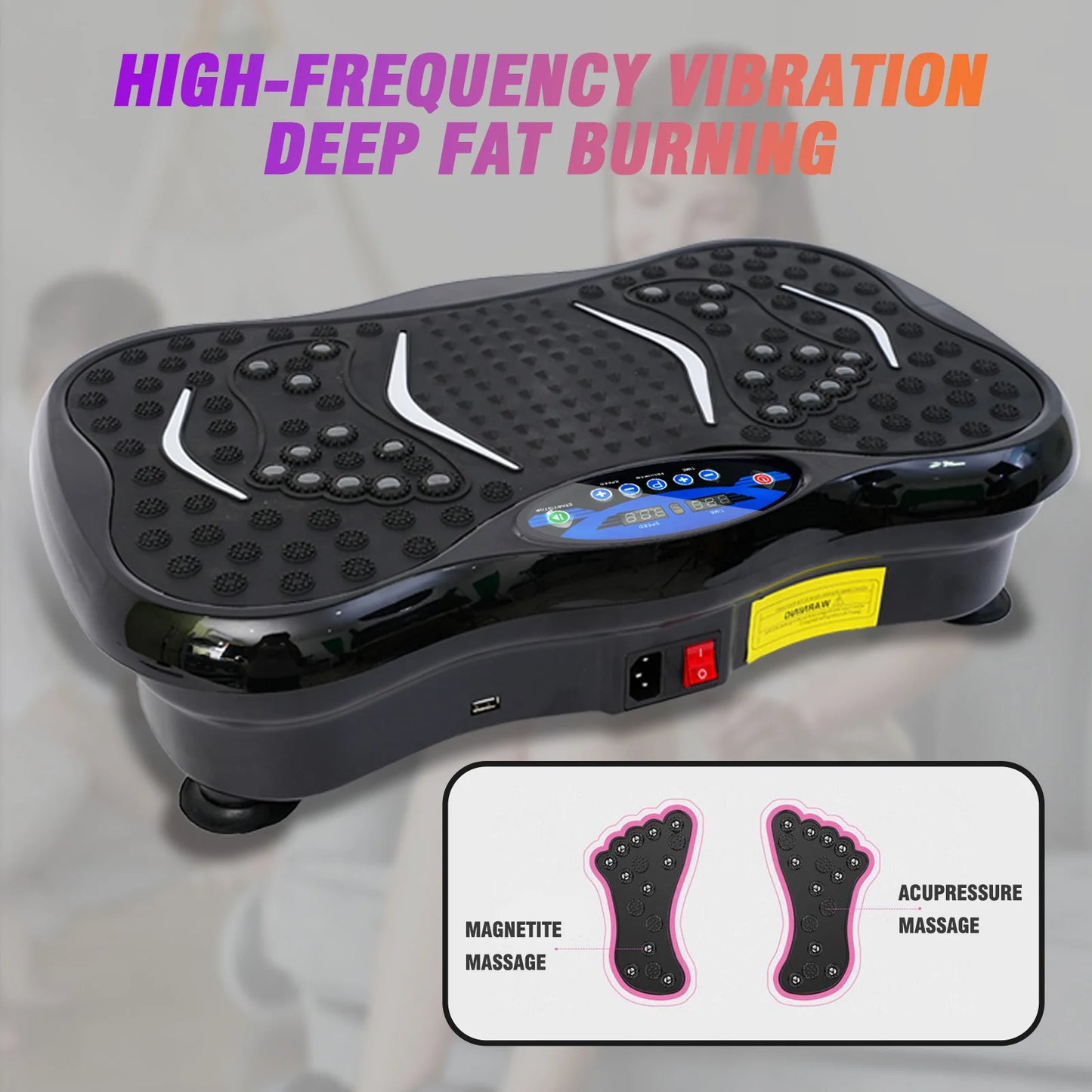 Vibration Plate Exercise Machine ~ Full Body Workout ~ Power Vibration Includes Resistance Bands ~ Fitness Equipment ~ Weight Loss