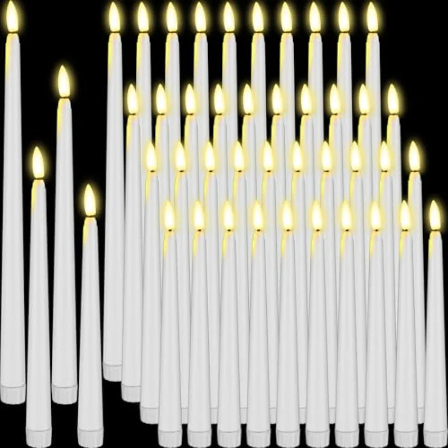 48-Piece Flameless LED Taper Candles Battery Operated 4 Sizes | StriveRiseFit