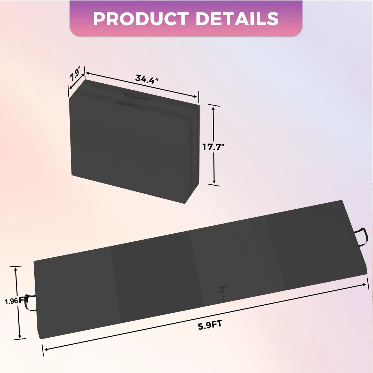 Foldable Gymnastics Mat, 2" Thick EPE Foam Tumbling Mat for Yoga, Pilates & Aerobics, 4 & 5-Fold | StriveRiseFit