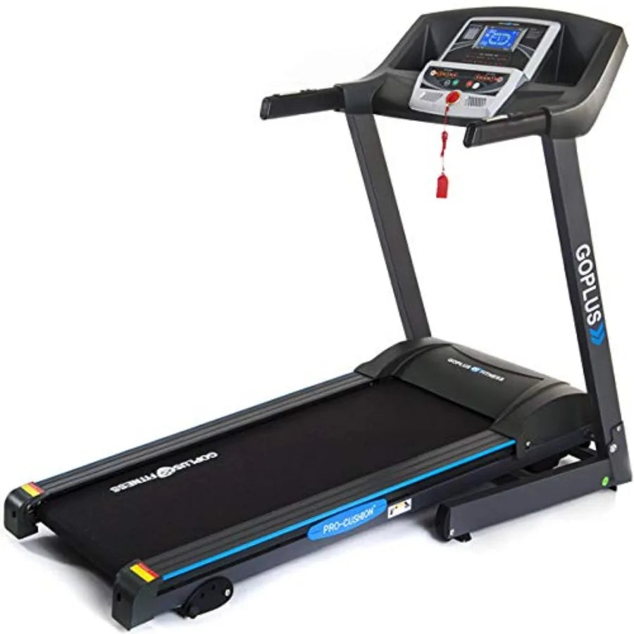 2.25HP Electric Folding Treadmill with Incline, Walking Running Jogging Fitness Machine with Blue Backlit LCD Display