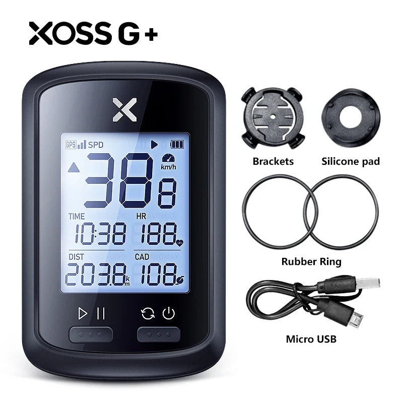 XOSS G+ GPS Bike Computer | Quad-Satellite, IPX7, Strava Sync, Barometer, 25-Day Battery