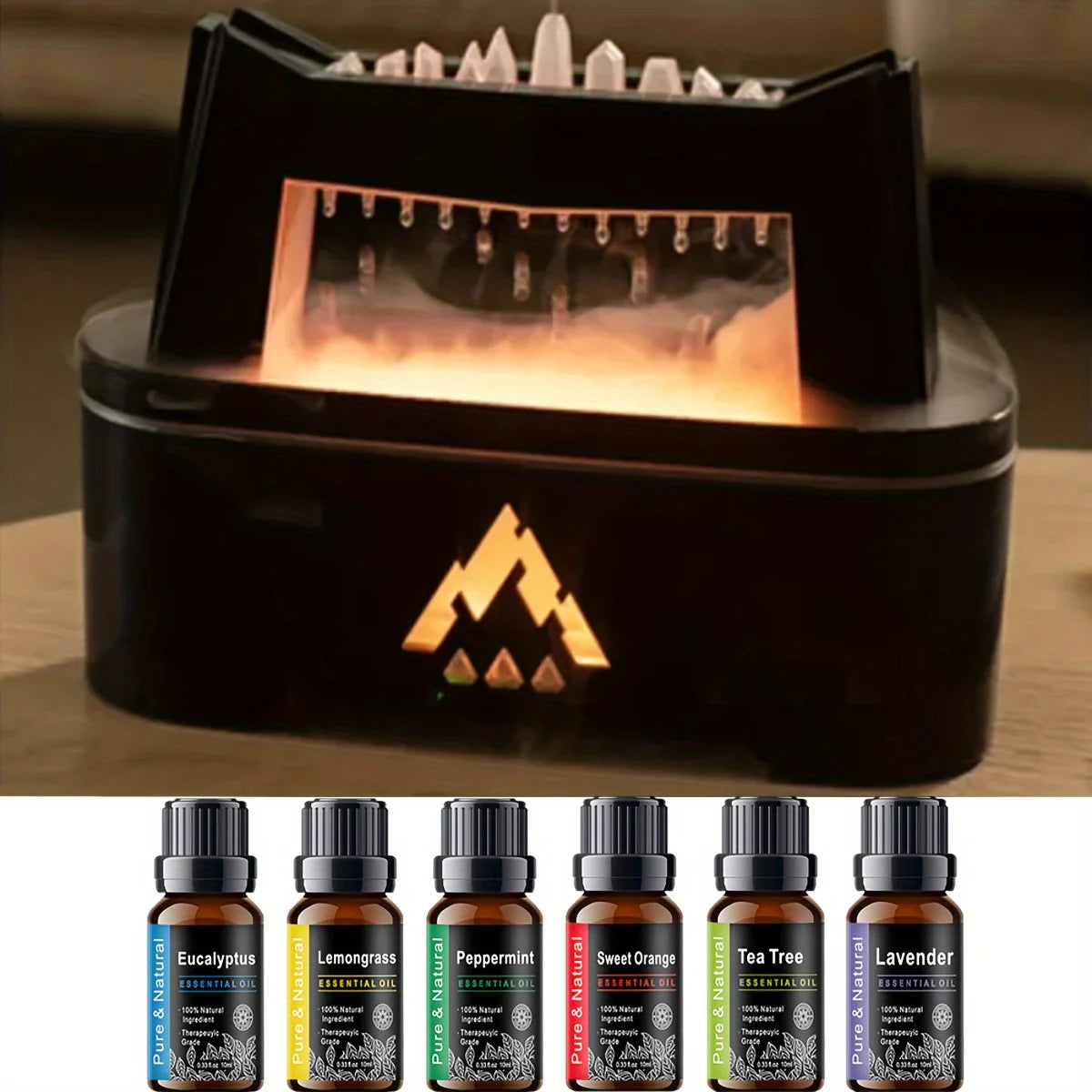 Aroma Diffuser Cloud Rain Humidifier Essential Oil Diffuser Light Rain Drop Sounds Flame/Blue