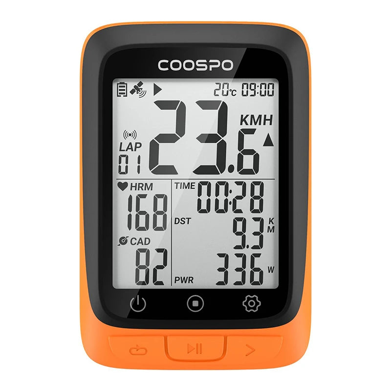 COOSPO BC107 Bike Computer GPS Wireless Bicycle Cycling Odometer Speedometer 2.4"FSTN Bluetooth5.0 ANT+ Waterproof GPS BDS