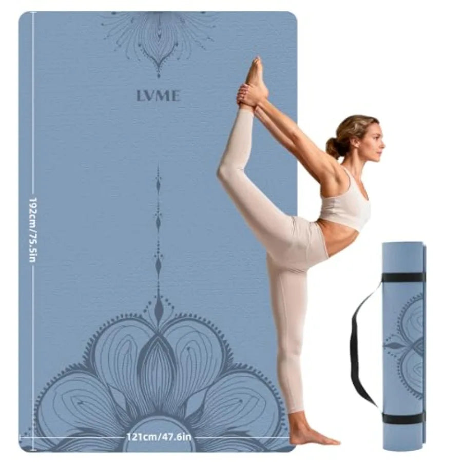 Extra Large Yoga Mat 75.5"x47.6", 10mm Thick Non-Slip TPE, 4 Colors | StriveRiseFit