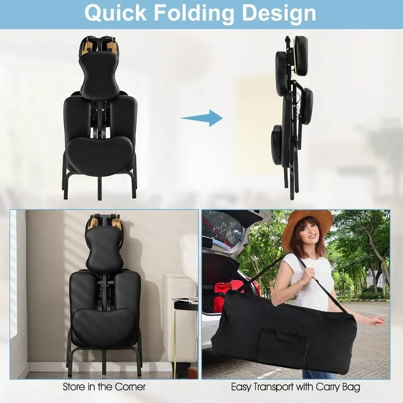 Portable Massage Chair - Lightweight Travel Spa Chair with Carrying Bag