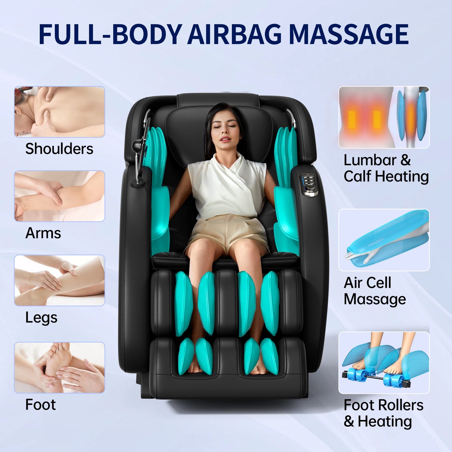3D Zero Gravity Massage Chair with Airbag & Foot Roller