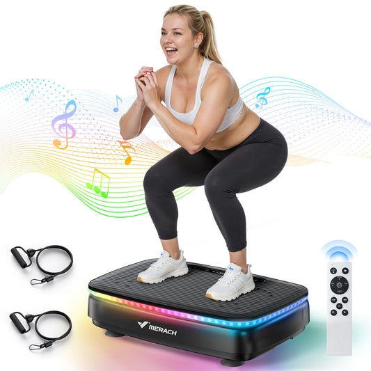MERACH Vibration Plate 99 Speeds 7 Auto Modes Bluetooth LED Lymphatic Drainage | StriveRiseFit