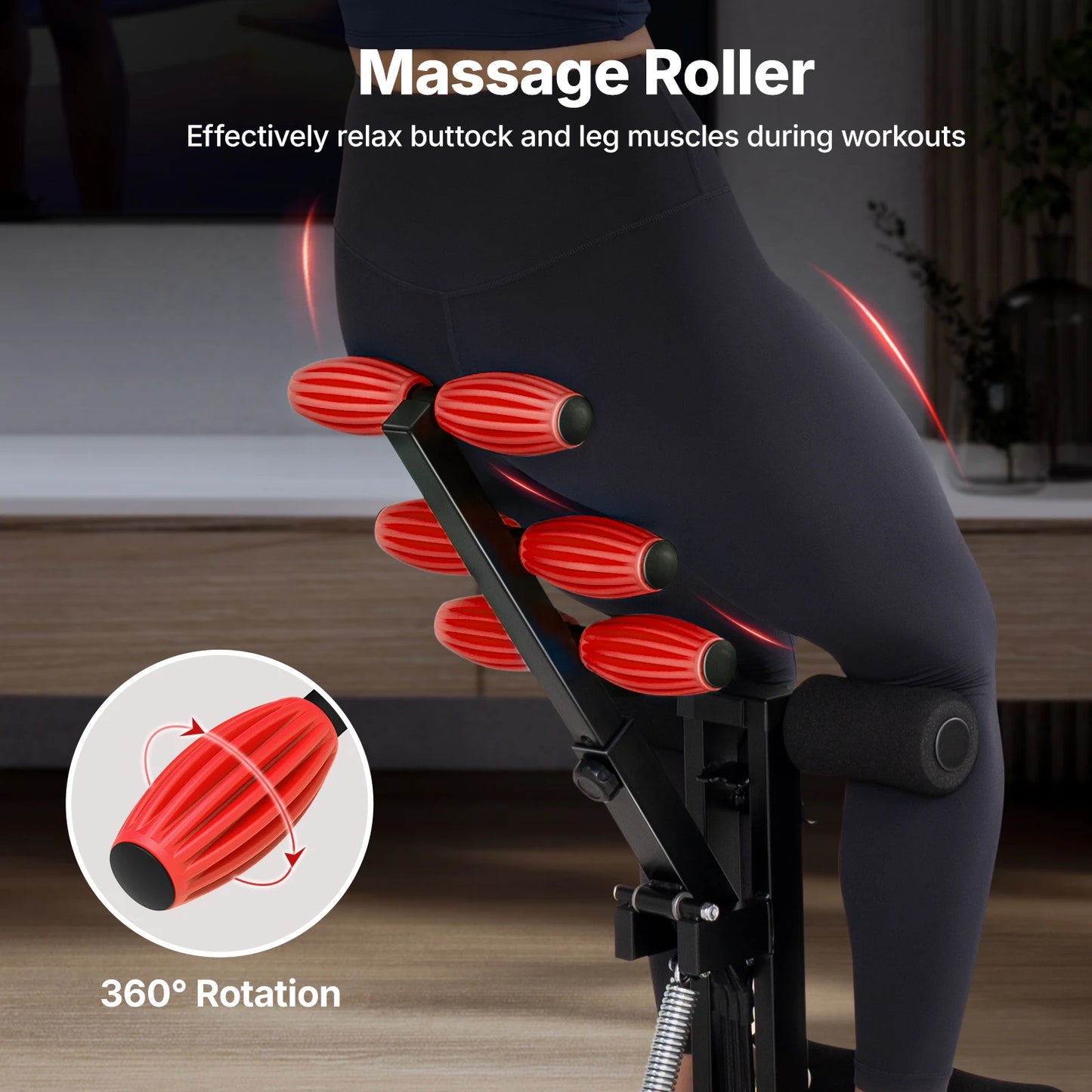 MERACH 2-in-1 Deep Squat & Push-Up Machine | Adjustable Glutes Trainer, 360° Massage Rollers, 300 LBS