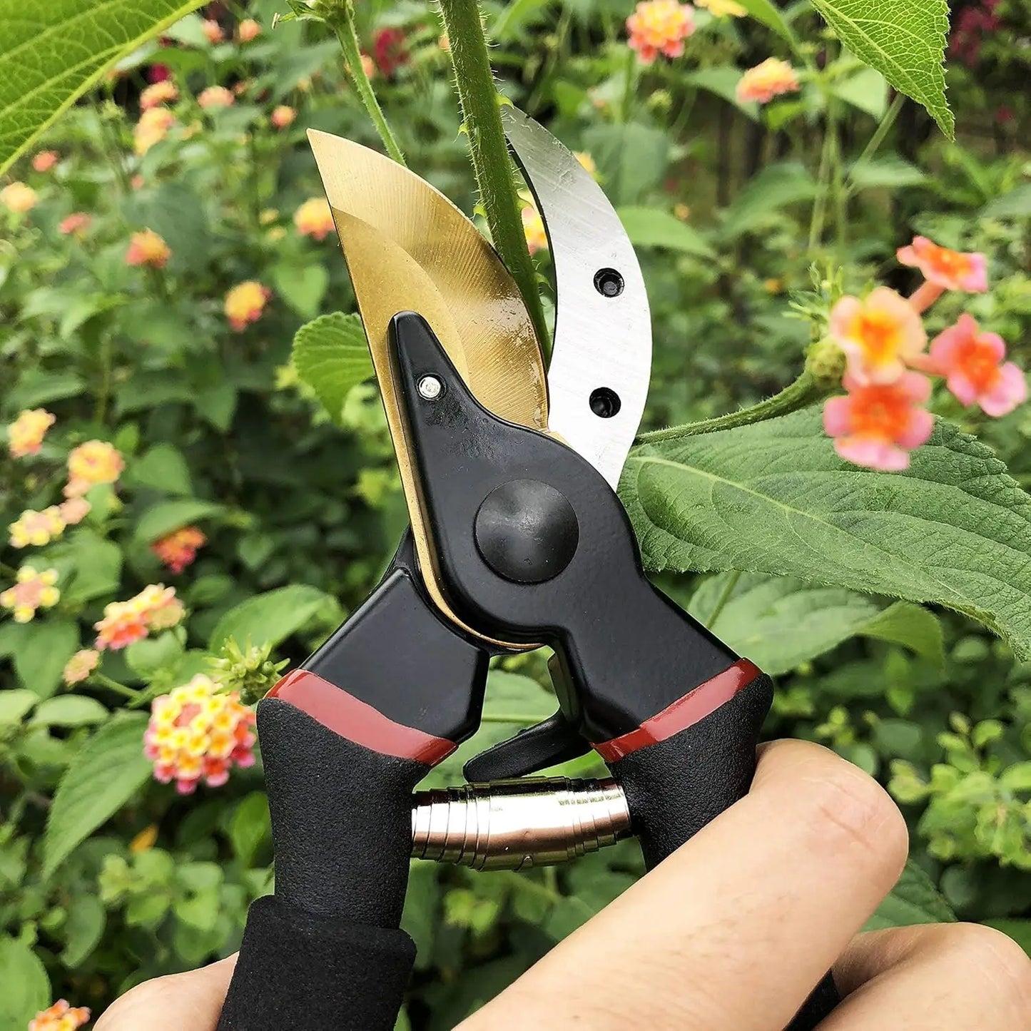 Titanium-Coated Bypass Pruning Shears | SK5 Steel | Arthritis-Friendly | Safety Lock | Ultra-Sharp
