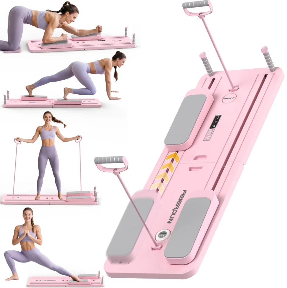 FED 5-in-1 Folding Pilates Board & Reformer Set, 300 lb Capacity for Home Workouts | StriveRiseFit