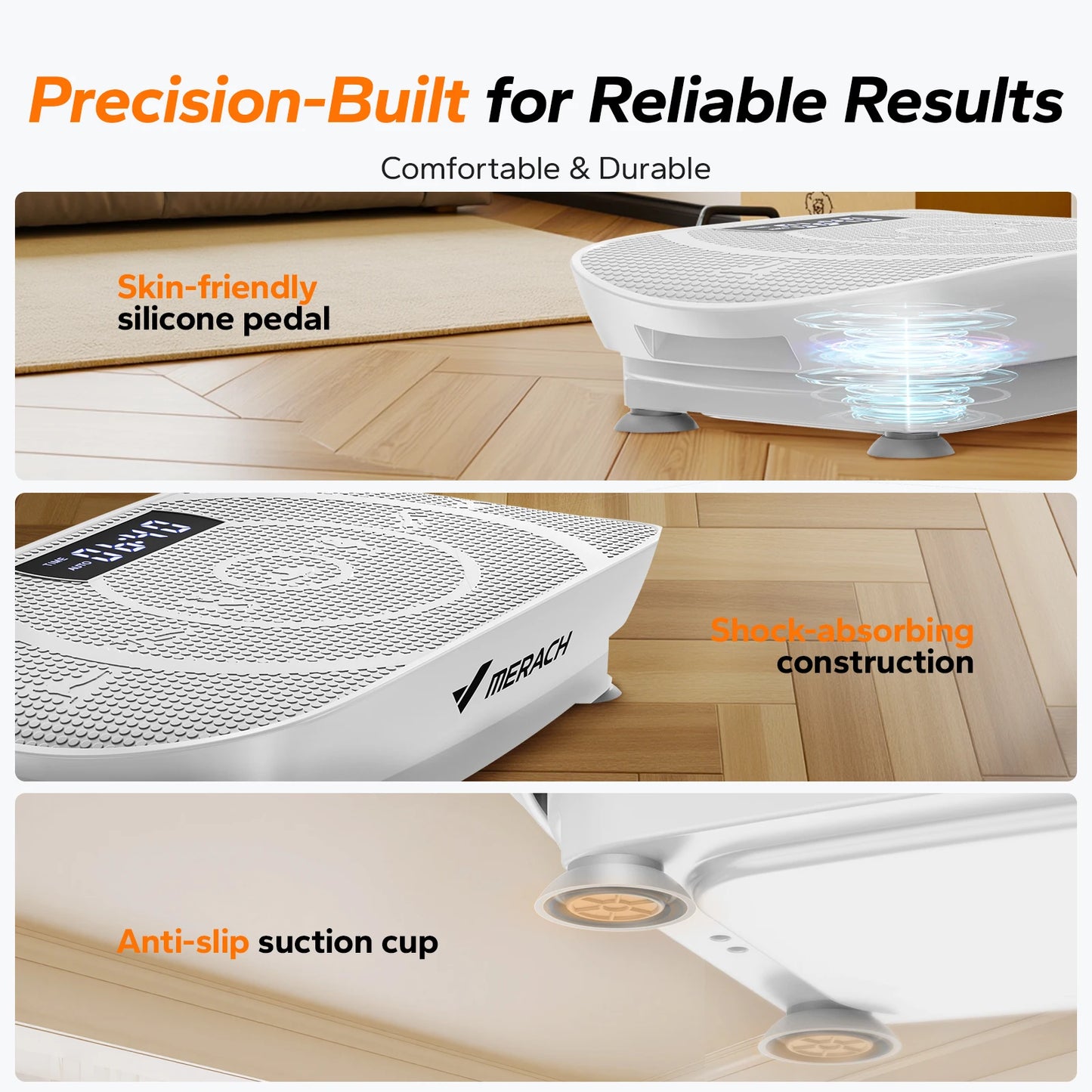 MERACH Vibration Plate Exercise Machine | 10-Speed, Bluetooth, Lymphatic Drainage, 330 LBS