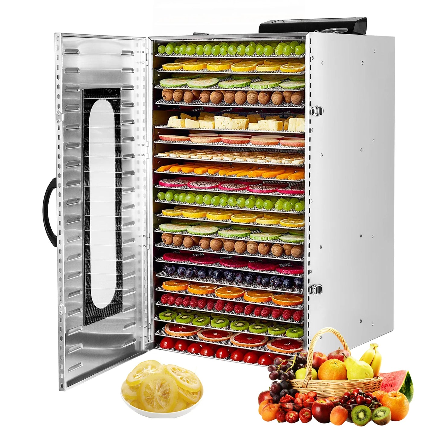 Commercial Food Dehydrator 20 Trays 1500W - Stainless Steel | StriveRiseFit