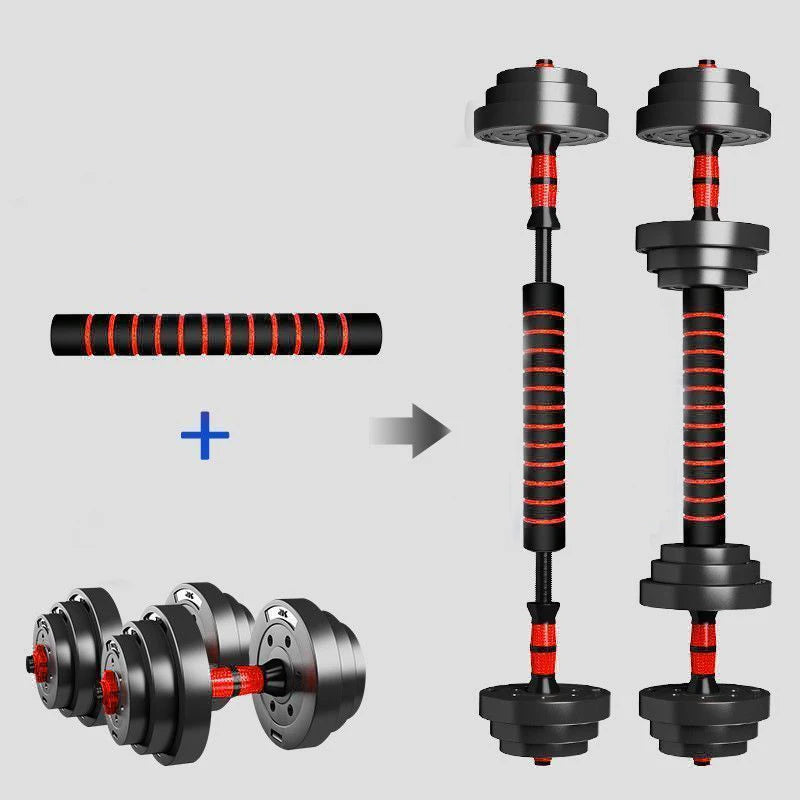 Adjustable Dumbbell to Barbell Set 5–44 lbs, Anti-Slip Grip for Home Gym | StriveRiseFit