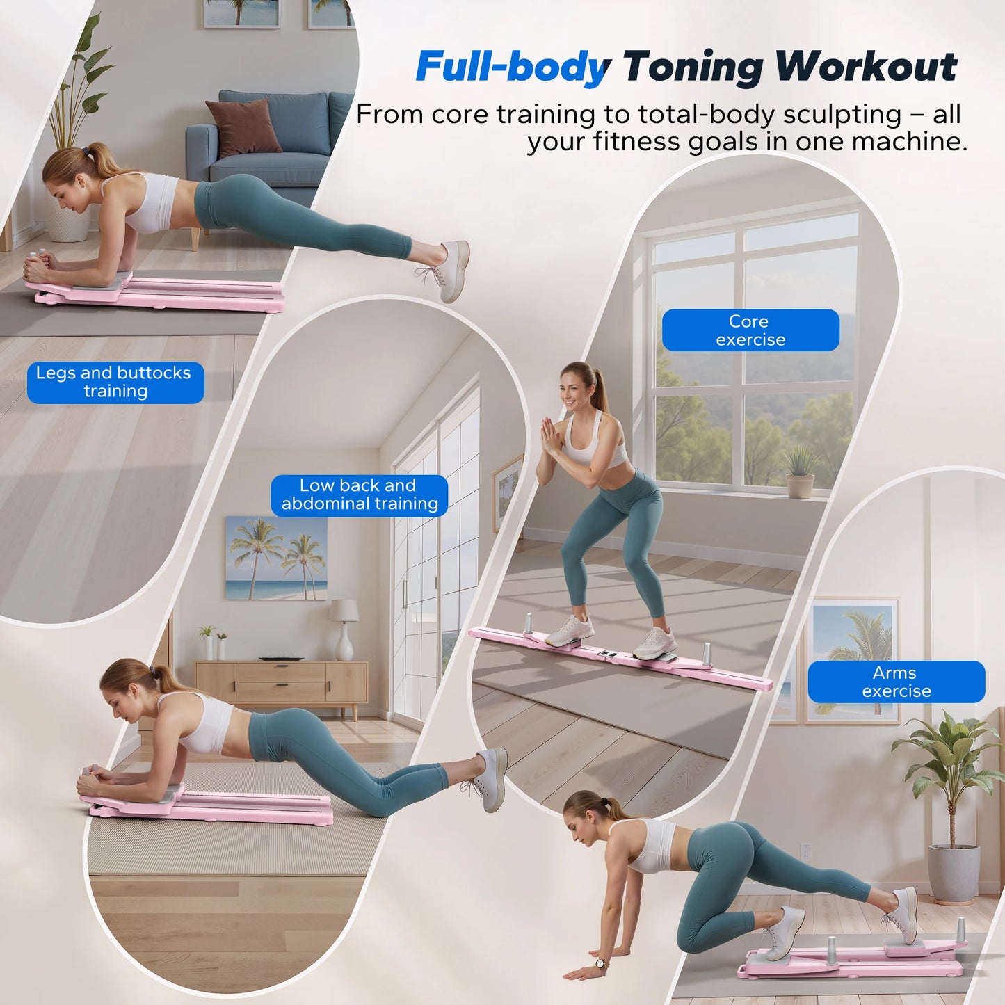 MERACH Multifunctional Pilates Board & Ab Trainer, Portable Home Gym Core Workout | StriveRiseFit