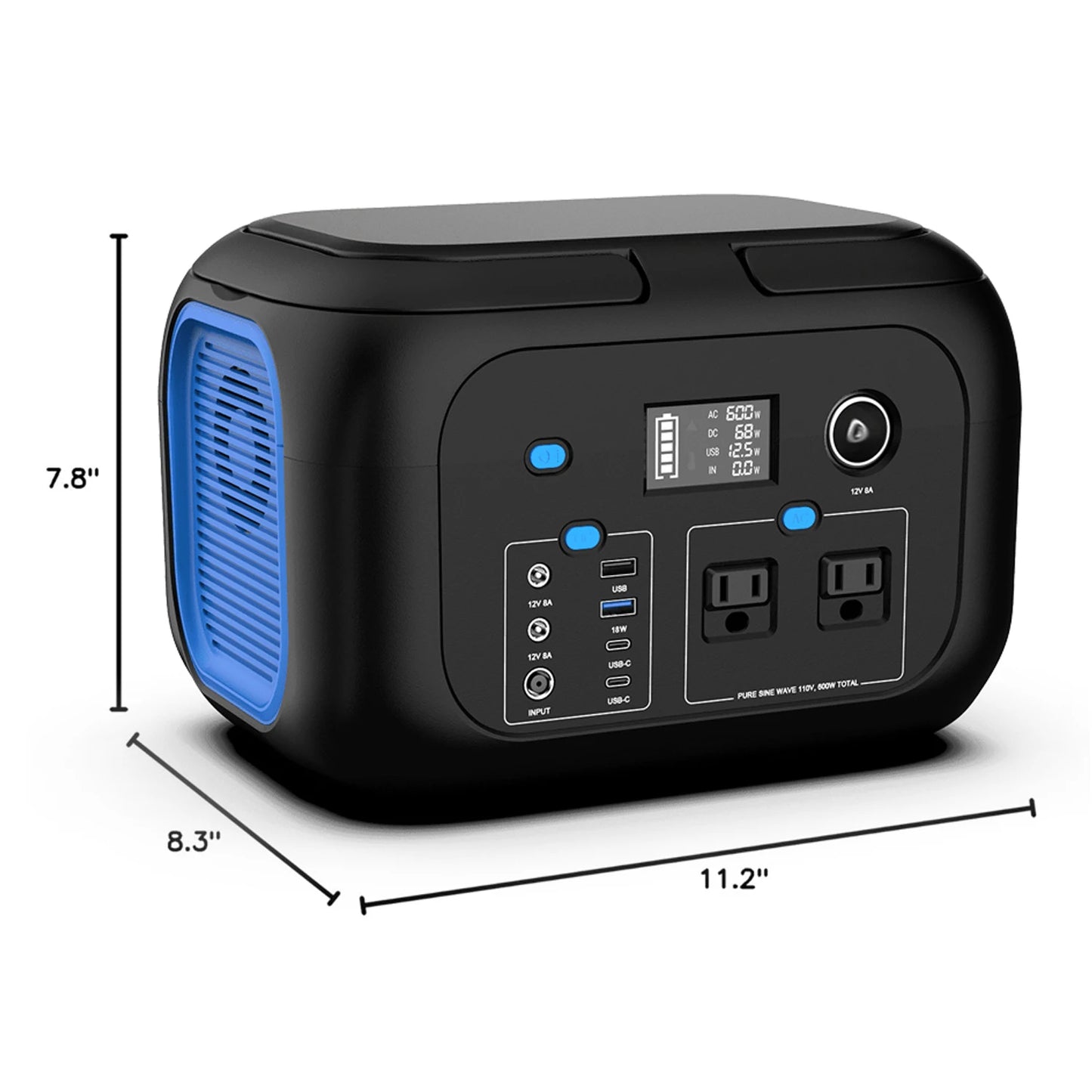 600W/300W/200W/120W Portable Power Station,110V AC Outlets Solar Generator Storage Energy Power Bank For Biking Camping Hiking Travel RV Home