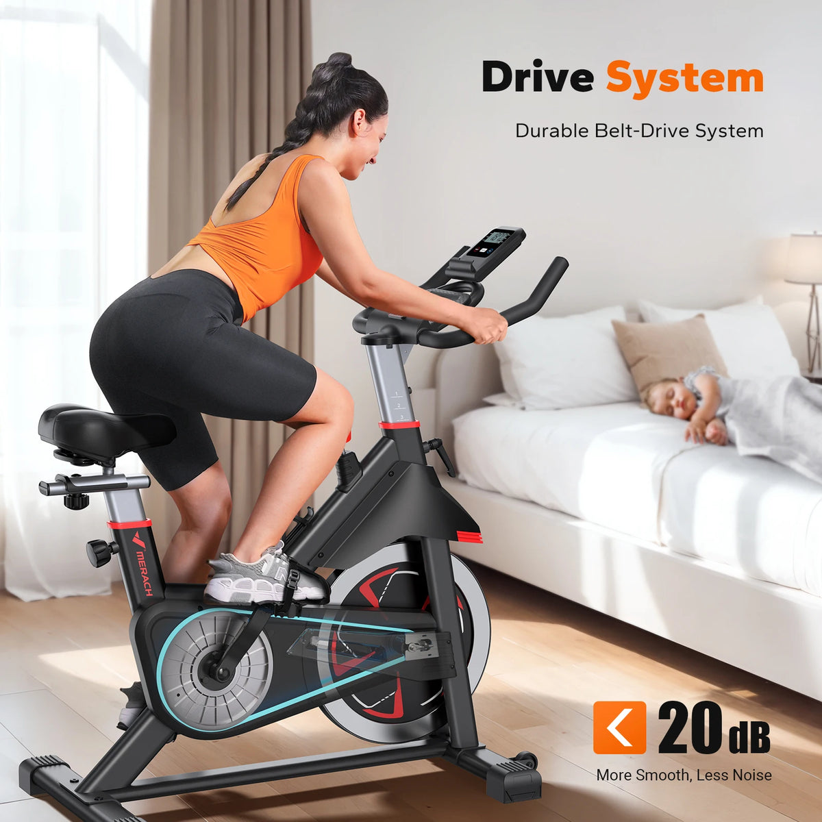 MERACH S38 Indoor Cycling Bike Magnetic Resistance Bluetooth App 300 lb | StriveRiseFit