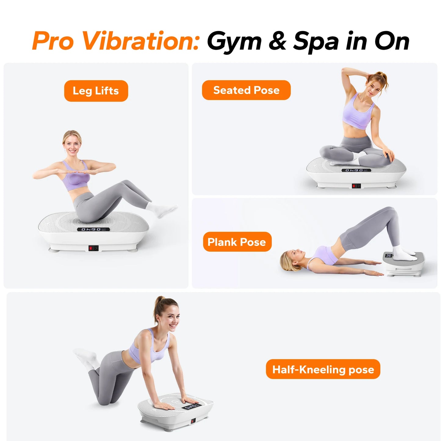 MERACH Vibration Plate Exercise Machine | 10-Speed, Bluetooth, Lymphatic Drainage, 330 LBS