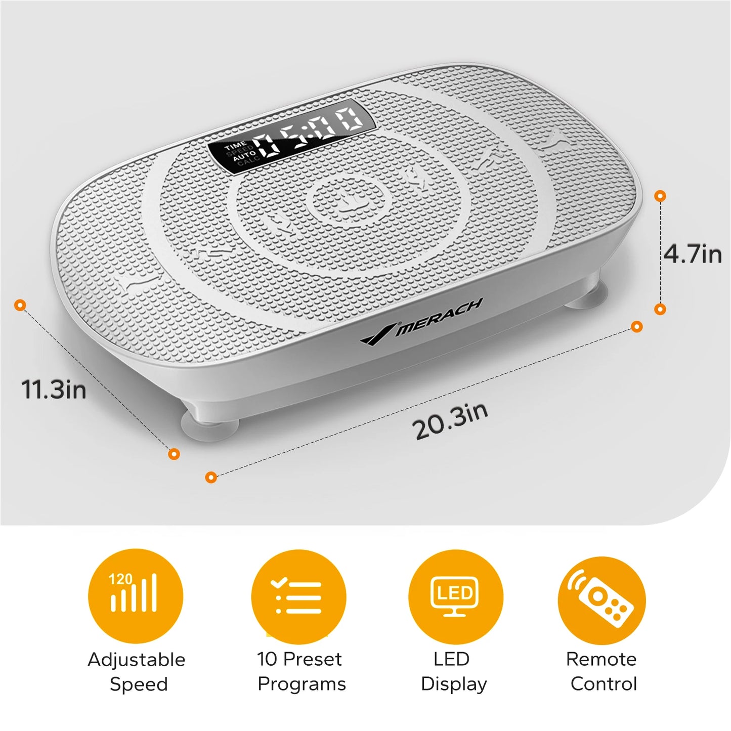 MERACH Vibration Plate Exercise Machine | 10-Speed, Bluetooth, Lymphatic Drainage, 330 LBS