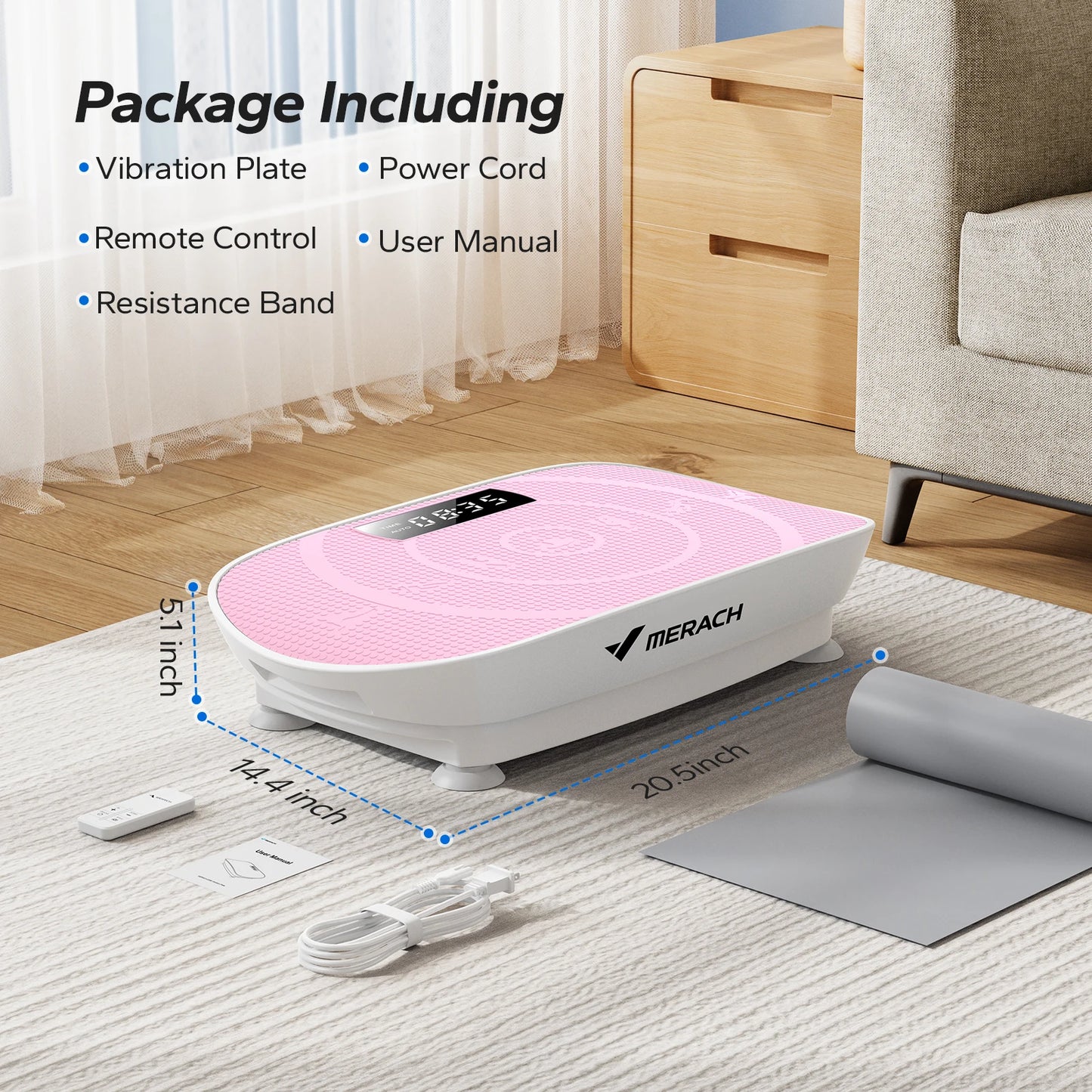 MERACH Vibration Plate Exercise Machine | 10-Speed, Bluetooth, Lymphatic Drainage, 330 LBS