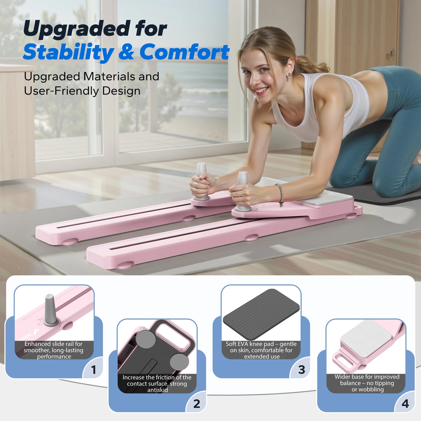 MERACH Multifunctional Pilates Board & Ab Trainer, Portable Home Gym Core Workout | StriveRiseFit