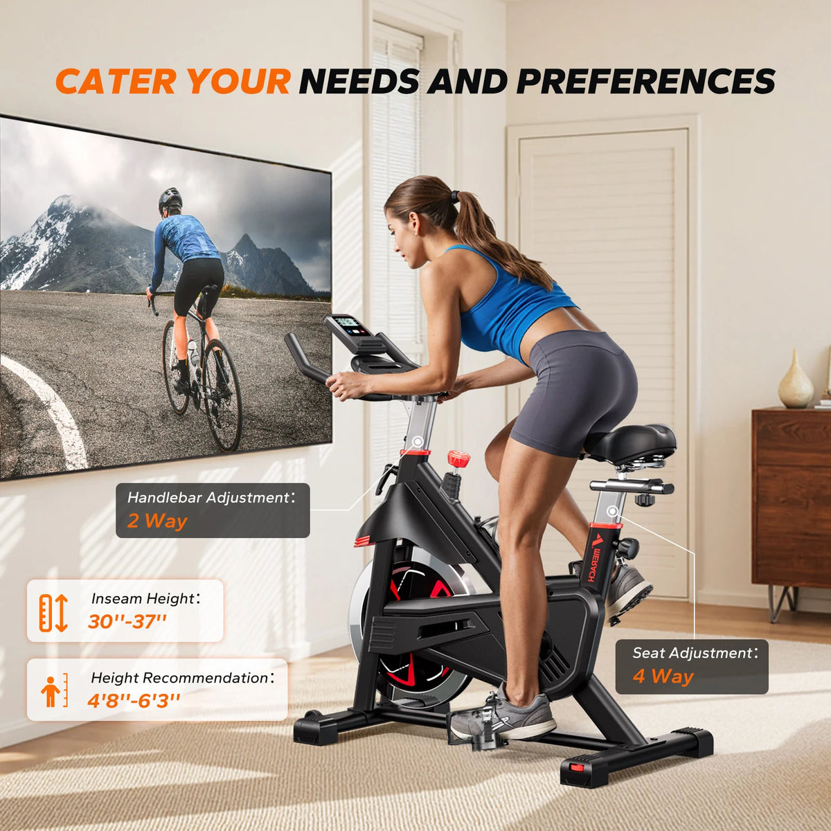 MERACH S38 Indoor Cycling Bike Magnetic Resistance Bluetooth App 300 lb | StriveRiseFit