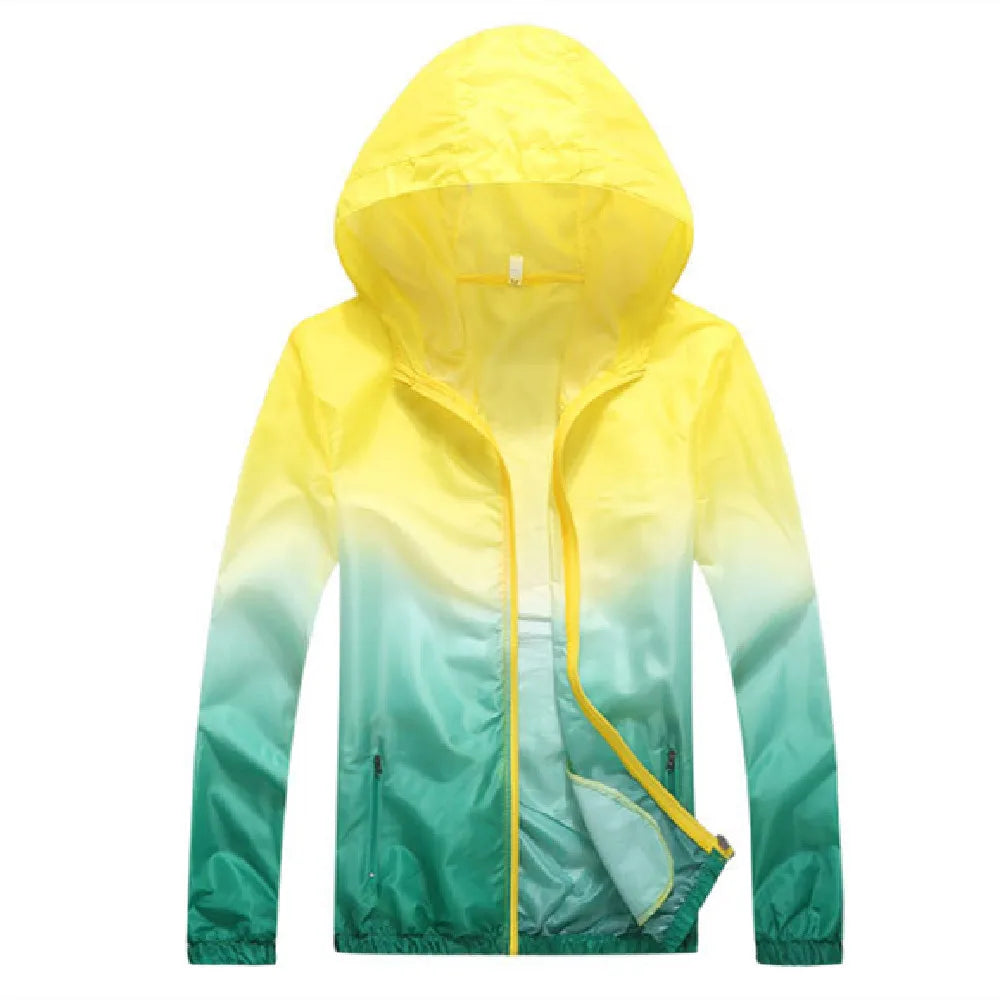 Lightweight Thin, Outdoor Sports Jacket ~ Hooded ~ Polyester Waterproof ~ UV-Resistant Hiking Cycling Jacket