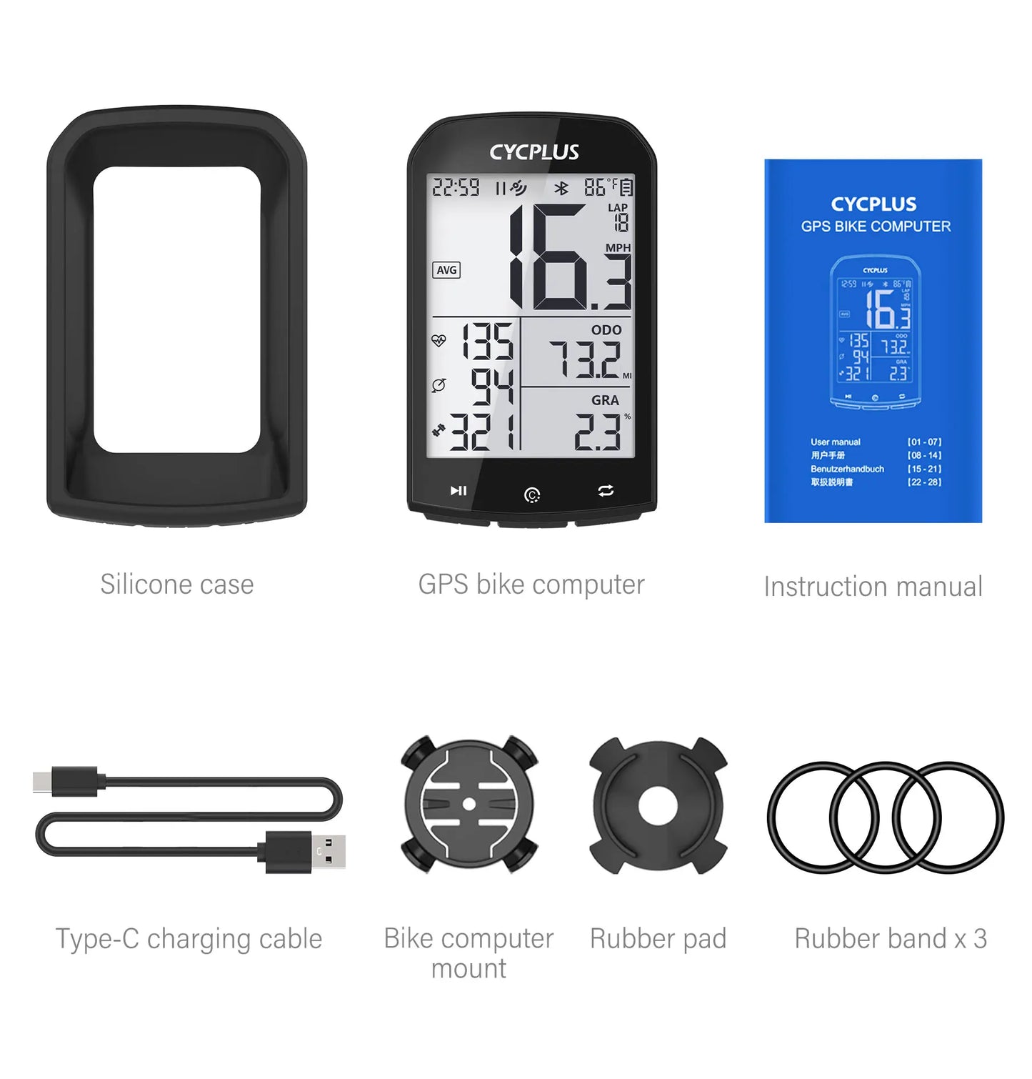 CYCPLUS M1 GPS Bike Computer Bluetooth 5.0 ANT+ Speedometer 2.9" IPX6 | StriveRiseFit