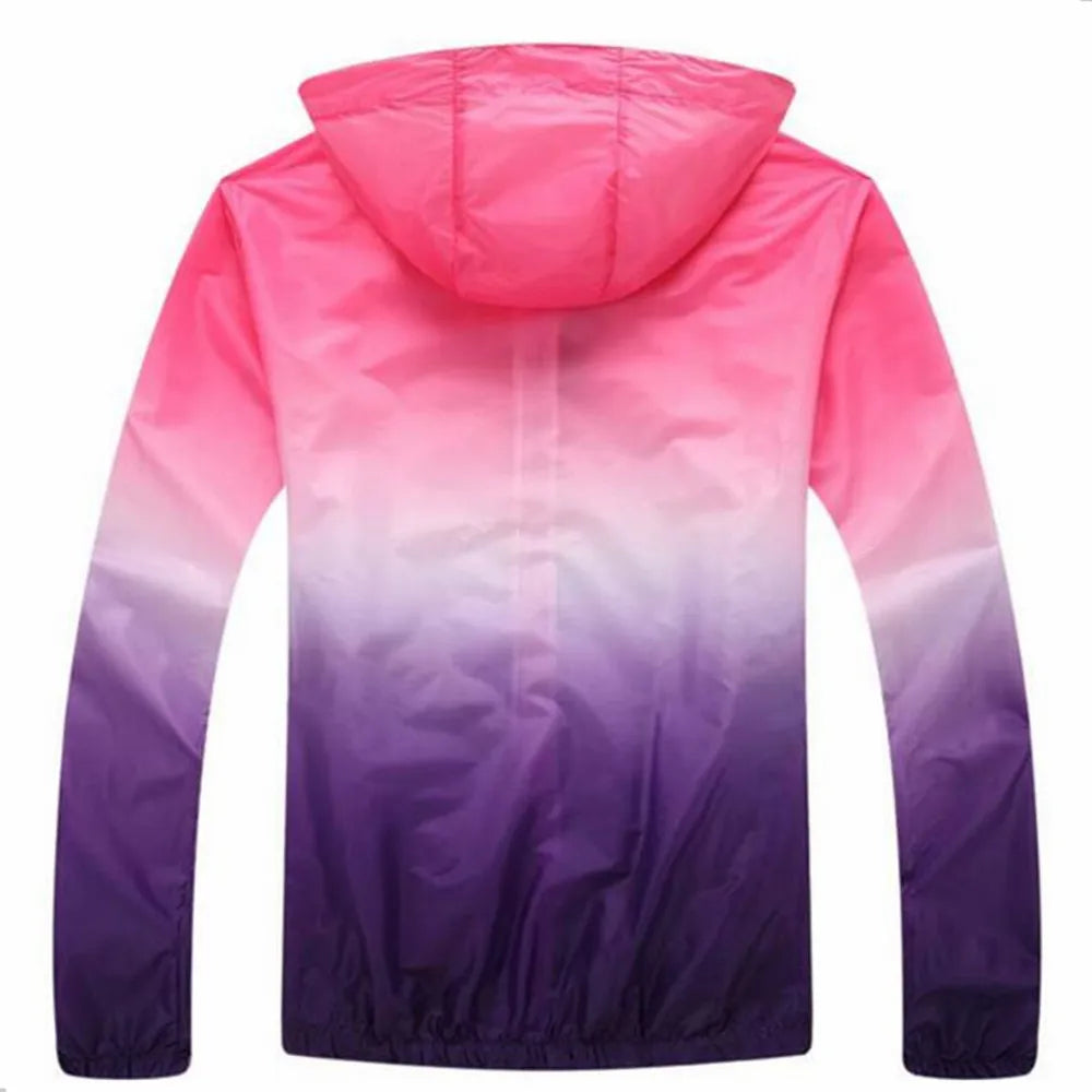 Lightweight Thin, Outdoor Sports Jacket ~ Hooded ~ Polyester Waterproof ~ UV-Resistant Hiking Cycling Jacket
